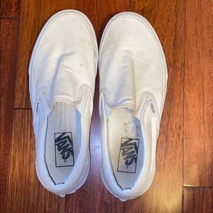 White slip on Vans